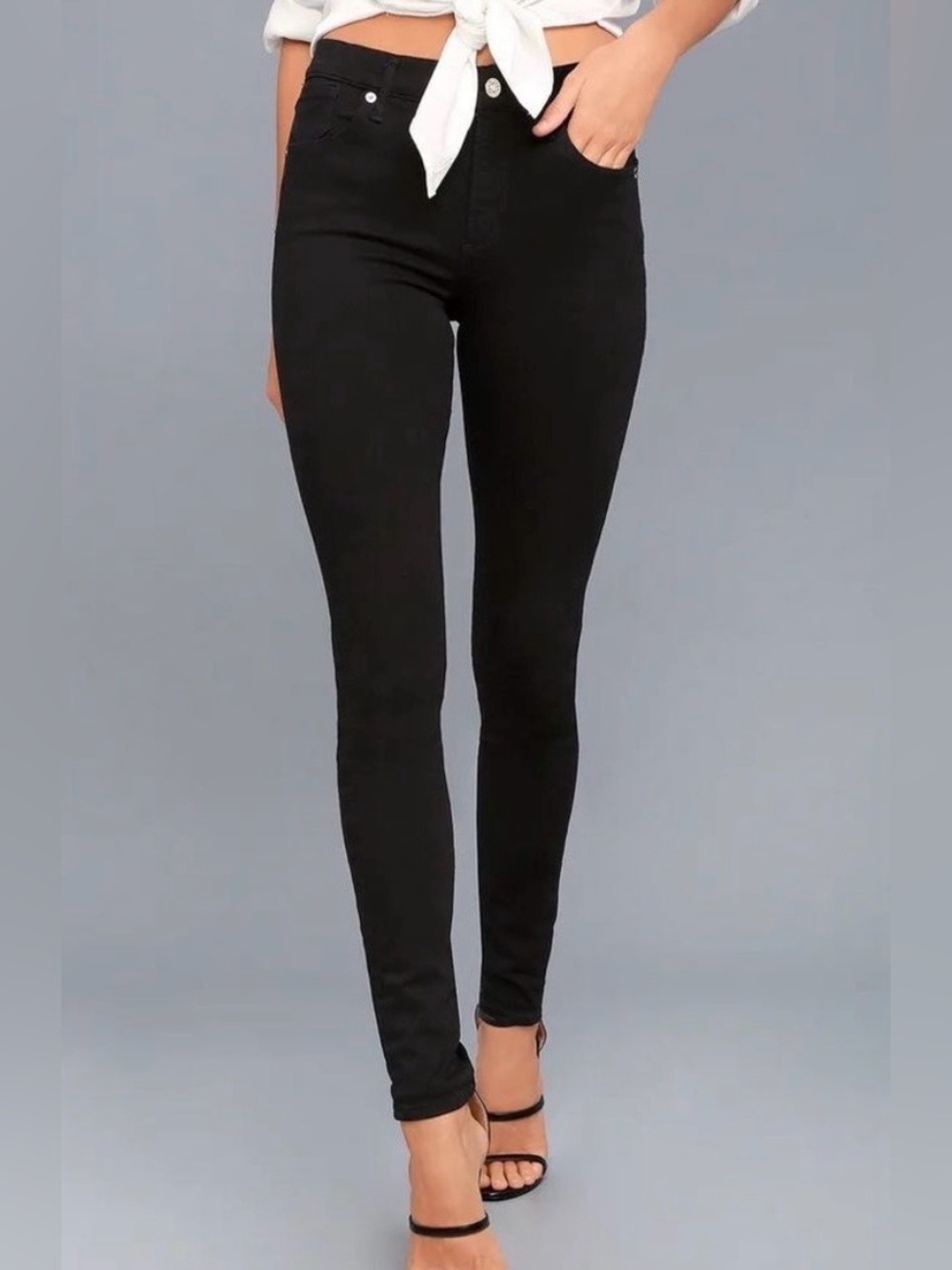 AGOLDE Sophie Black High Rise Skinny Jeans 30